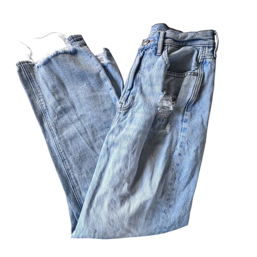 American Eagle Highest Rise 90s Boyfriend Distressed Light Wash Jeans 8 Regular